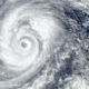 overhead view of hurricane